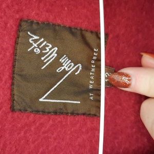 Vintage john weitz for weatherbee size 12 tan fleece lined coat with hood pocket